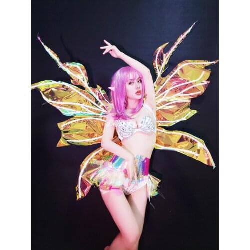 Halloween cosplay costumes Customized big butterfly wings nightclub bar gogo dance party party DS show