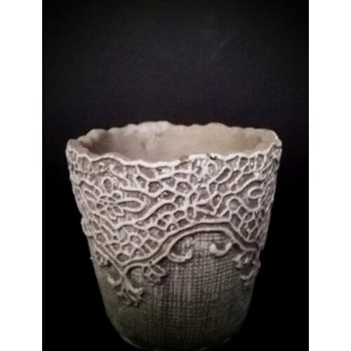 Lace Design Flowerpot Silicone Mold for Clay Pot Molds Retro Home Landsape Succulent Planter Mould