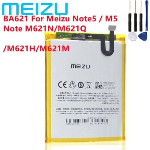 Meizu 100% Original BA621 4000mAh New Battery For Meizu Meilan Note 5 M5 Note5 Mobile Phone High Quality Battery+Tracking Number