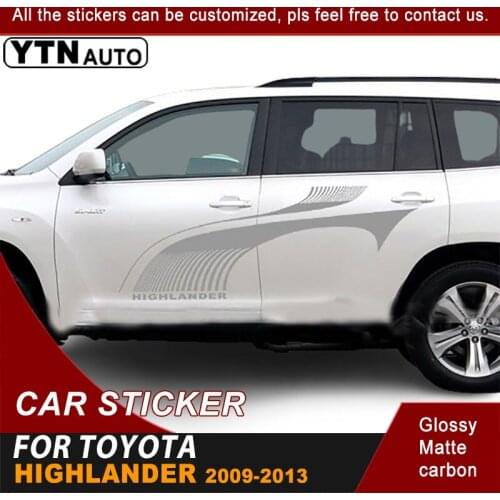 Car Decals Accessories Fit For TOYOTA Highlander 2009-2011 2012 2013 Cool Car Stickers Side Door Stripe Styling Graphic Vinyls