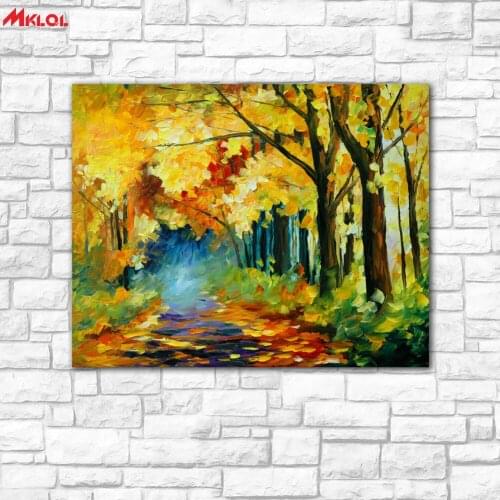 Wall Art The Yellow trail Scenery painting Painting For Living Room Home Decoration Oil Painting On Canvas Wall Painting no fram
