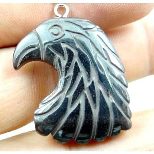 Natural Quartz crystal Titanium Hematite hand-Carved Yingtou Gem pendant for diy jewelry making necklace Accessories3pcs