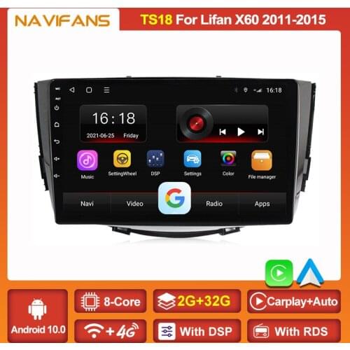 Octa-core GPS Car Radio Multimedia Android 11 For Lifan X60 2012 - 2016 GPS Navigation Split Screen Head Unit Video Recorder DSP