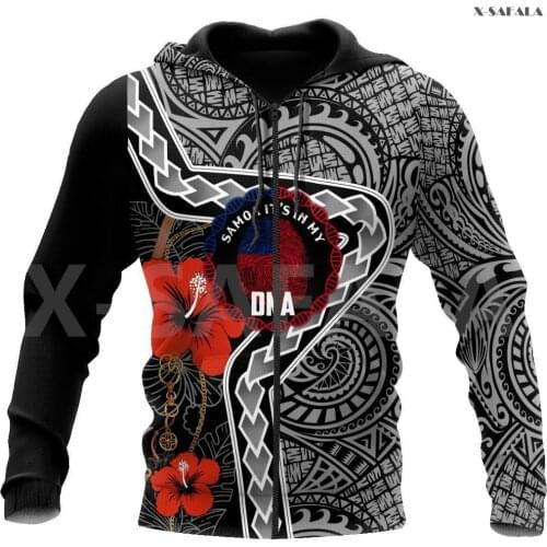 Polynesia Samoa Amazing Tattoo 3D Over Printed Hoodie Man Women Unisex Outwear Zipper Pullover Sweatshirt Casual