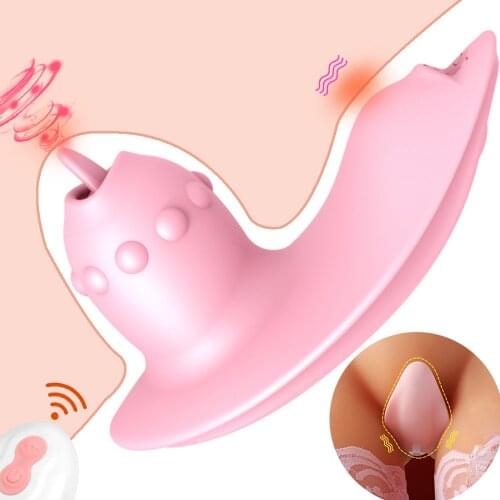 Wearable Vibrator 10 Speeds Clit Sucker Remote Control Dildo Sex Toys for Women Vagina Tongue Licking Clitoris Stimulator