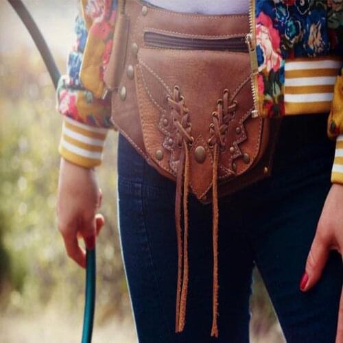 Medieval Renaissance Waist Belt Bag Steampunk Viking Pirate Rivet Waist Pockets Cosplay
