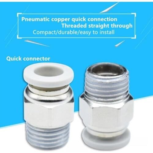 PC Thread Straight Through Pneumatic Quick Joint OD 4 6 8 10 12 16MM Air Tube Straight Connection FOR 3D Printer Parts