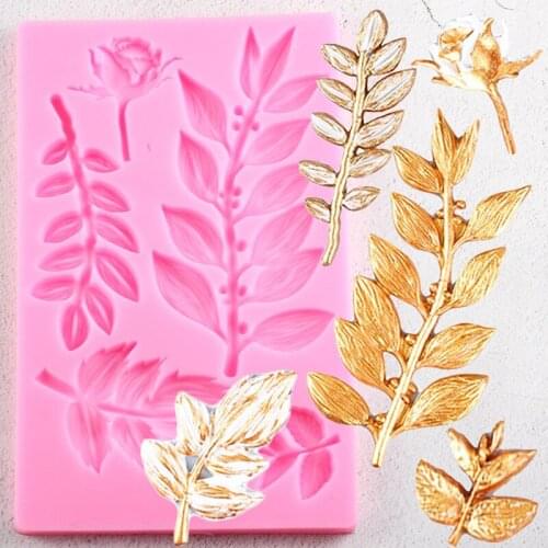 Flower Relief Silicone Molds Scroll Leaves Fondant Mould Baby Birthday Cake Decorating Tools Candy Clay Chocolate Gumpaste Mould