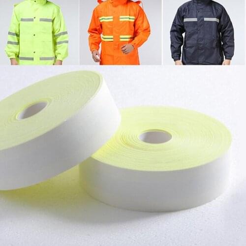 50Mx5cm Fluorescent Flame Retardant Reflective Fabric Warning Belt Decorative Strip Safety Belt Sewing Cotton Clothes Warning