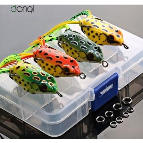 4pcs/Ray Frog Fishing Lure Double Hooks Crankbait 6g 9g 13g Top Water Artificial Minnow Soft Bait fishing tackle With Box