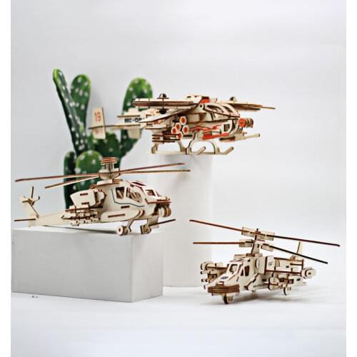 FEOOE Fighter Series 3D Jigsaw Puzzle Handmade Wooden Assembled Airplane Model Ornaments Diy Puzzle Toys for Children WL