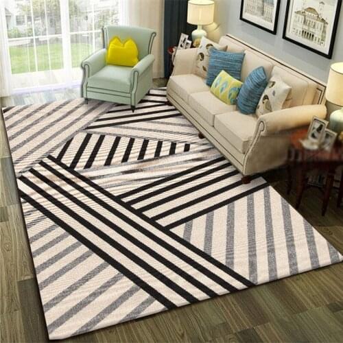 Nordic Style Gray Striped Large Size Carpets For Living Room Bedroom Area Rugs Kids Room Decorative Modern Home Soft Rug Carpets