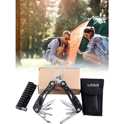 Extended Screw Bits Set Tool Pliers Foldable 12-in-1 Multifunctional Tool With Oxford Storage Bag