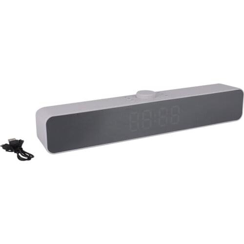 Sound Bar with Alarm Clock and LED Light,Wireless Bluetooth Speaker,Home Audio Sound Bars for TV Small Soundbar