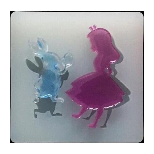 1=2pcs Girl Rabbit Shape Silicone Mold Ornament Resin Craft Jewelry Mould Making Tools MINI CUTE handmade tool epoxy resin molds