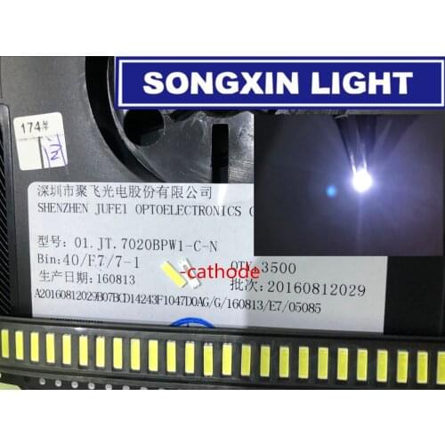 1000PCS XIASONGXIN LIGHT FOR JUFEI LED Backlight 7020 3V 54LM Cool white LCD Backlight for TV TV Application 01.JT.7020BPW1-C-N