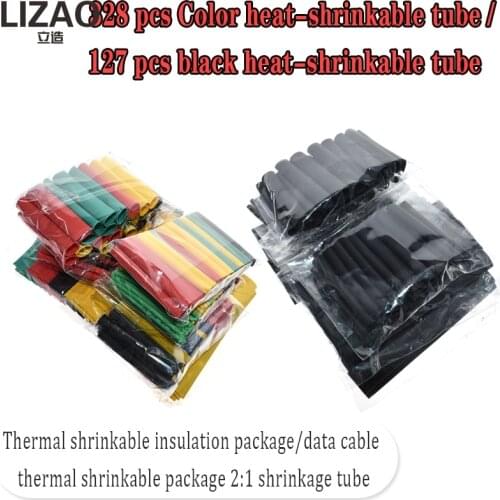 127Pcs / 328Pcs Car Electrical Cable Tube kits Heat Shrink Tube Tubing Wrap Sleeve Assorted 8 Sizes Mixed Color