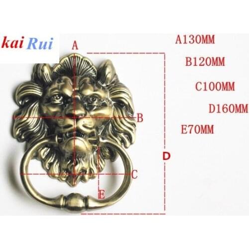 1pcs12cm Large Antique Lion Doorknocker Door Knocker Lionhead Doorknockers Lions Home Decor wooden door knocker