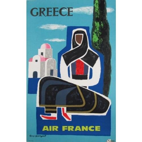 Air France Travel Tourism Greece Retro Vintage Kraft Poster Decorative Wall Sticker Canvas Painting Home Decor Gift