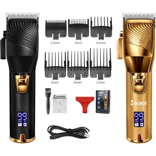 Cordless electric hair trimmer rechargeable hair clipper LCD haircut beard trimmer hair cutter oil head white engraving
