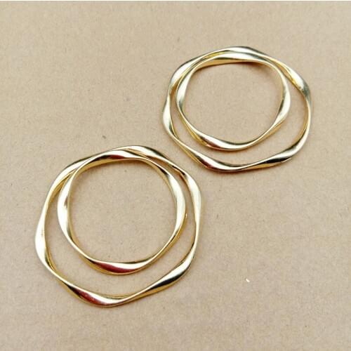 50pcs Alloy Jewelry Accessories Solid Geometry Round Pendant Accessories Earrings Necklace Pendant Manual DIY Material