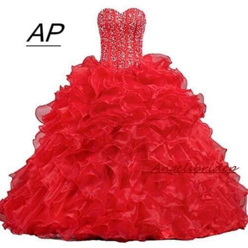 ANGELSBRIDEP Sweetheart Quinceanera Dresses 2021 Vestidos De 15 Anos Fashional Beaded Sequined Crystal Debutante Gowns Plus Size