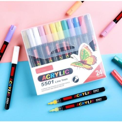 Shiny 1 Set Useful Leak-proof Marker Painting Pens Plastic Marker Pen Smooth for Student