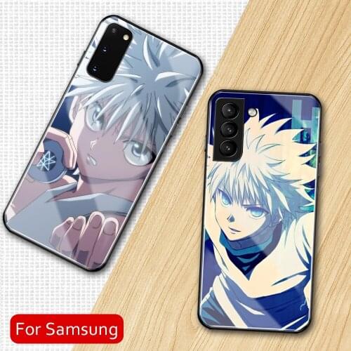 Tempered Glass Case For Samsung S21 S8 S9 S10 Note 8 9 10 S10e S20 S21 FE Plus Ultra Hunter X Hunter Killua Zoldyck Cover