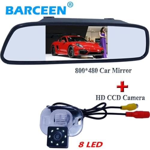 For KIA FORTE for Hyundai Verna Sloaris Sedan car rear reversing camera with car screen mirror monitor 4.3" +8 led +ccd image