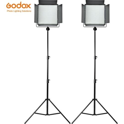 2PCS Godox LED1000C 3300-5600K Photo Studio with 2PCS 2.8m Light Stand Video Continuous Light Kit For Photography Wedding