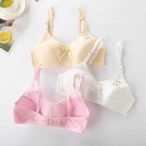3 Pcs/Lot Cotton Girls Bras Cute Cartoon Children Bra Breathable Teenage Girls Brassieres Soft Girl Training Bra Tops Underwear