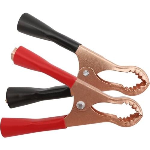2Pcs 50A 80mm Red & Black Crocodile Car Caravan Van Battery Test Lead ClipsPlastic Insulated Alligator Clip used for electrical