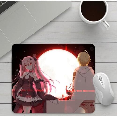 Cute Small Mousepad With Cute Cartoon Pattern of Seraph of the End White Mouse Pad Gamer Varmilo Table Pads PC Gamer Cabinet