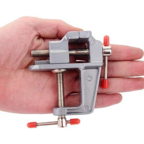 1PC 3.5" Aluminum Miniature Small Jewelers Hobby Clamp On Table Bench Vise Mini Tool Vice Muliti-Funcational