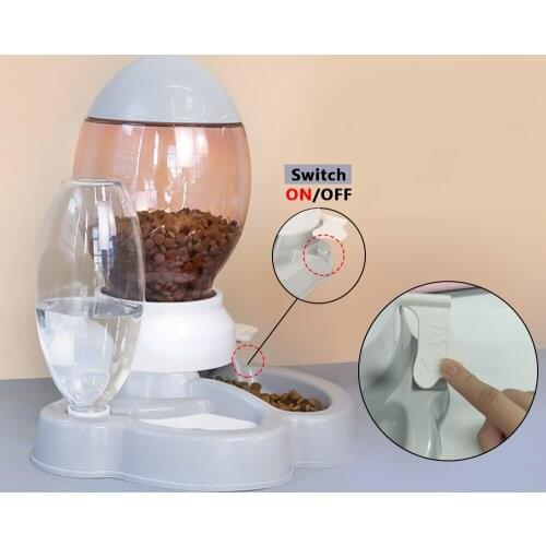 2.2L Large Capacity Dog Cat Food Bowl Kitten Puppy Feeding Waterer With 600ml Water Bottle Automatic Feeder Drinking Fountain