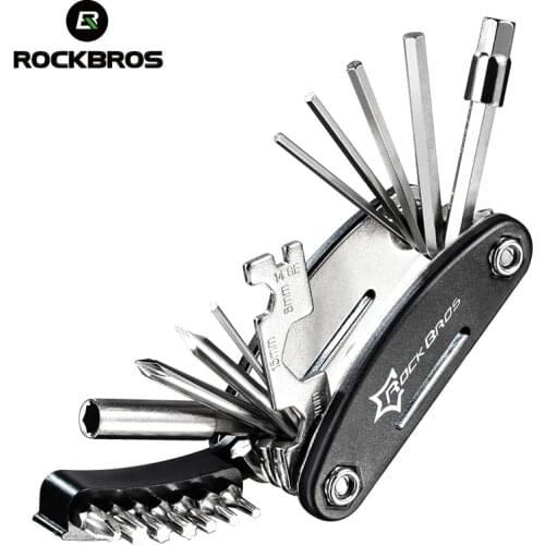 ROCKBROS 16 in 1 Multifunction Bicycle Repair Tools Kit MTB Mountain Bike Repair Tools Hex Spoke Cycling Screwdriver Tools