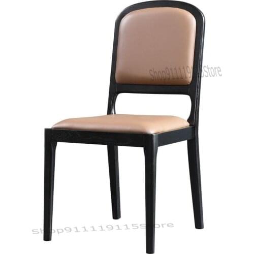 Nordic Solid Wood Dining Chair Modern Simple Fashion Creative Family Restaurant Hotel Table Chair Back Light Luxury Solid Wood C