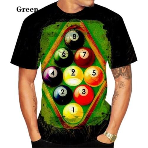 New Fashion Men/women T Shirt 3d Printed Billiards Balls Art Top Casual Shortsleeve T Shirt XS-5XL