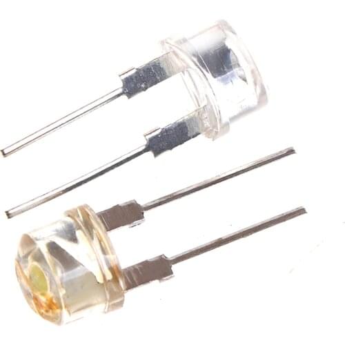 NEW 10PCS F8 8mm 0.5W 3.0-3.2V Straw hat LED White Super bright LED lamp Wide Angle Transparent LED Lamp Strawhat LED