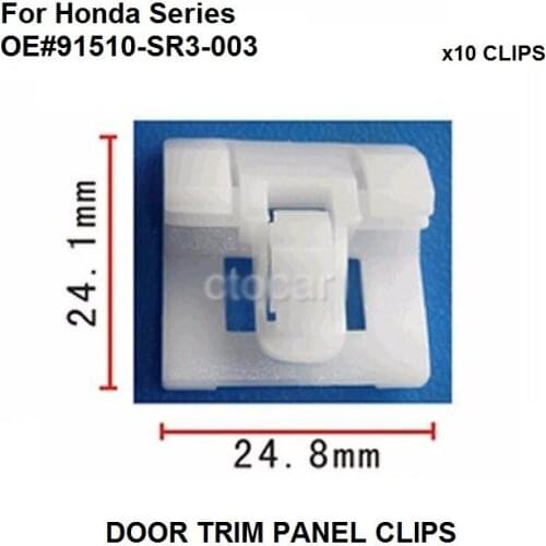 New x10pcs OEM Glass Window Clamp For Honda 91510-SR3-003 For Civic 92-95 Window Belt Moulding Clip Retainer