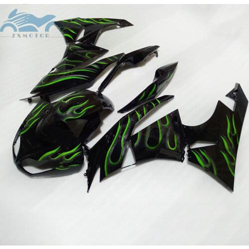 Custom fairings kit for KAWASAKI Ninja ZX6R 2009 2010 2011 2012 ABS sports fairing kits ZX 6R 636 09-12 green flame aftermarket
