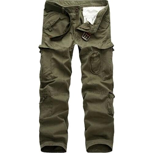 Drop shipping New Autumn Top Fashion Military Cotton Cargo Pants straight Casual Trousers Size 28-38 AXP137