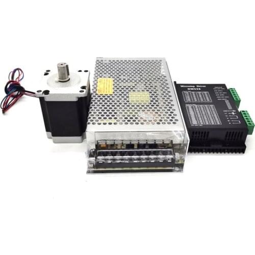 Nema23 57mm 2.2Nm 320Oz-in 3A 6.35mm/8mm Shaft 2PH Stepper Motor + DM556 DC 20-50V Driver + 200W Power Supply kit for Laser