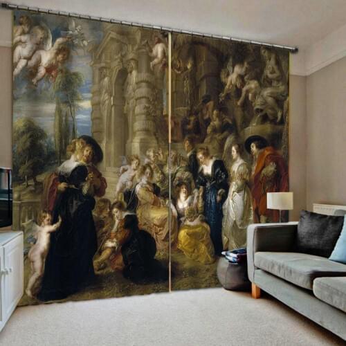 Curtain Luxury Blackout 3D Window Curtains For Living Room Bedroom Drapes europe curtains angel curtain