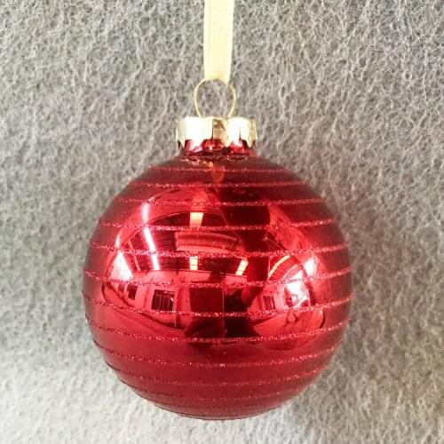 Christmas tree decoration glass ornament small shopping mall window display 8cm red circle painted ball