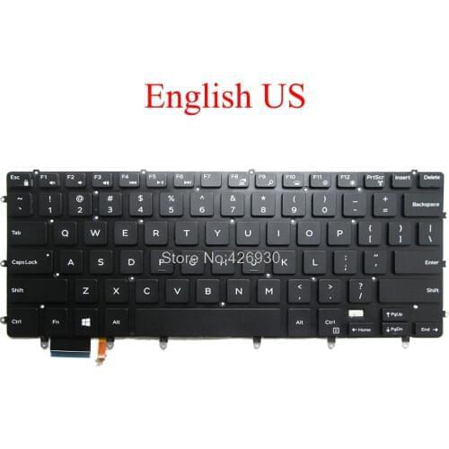 US Keyboard For DELL For XPS 15 9550 9560 For Precision 5510 5520 GDT9F 0GDT9F NSK-LV0BW 01 DLM14L23USJ698 English backlit new