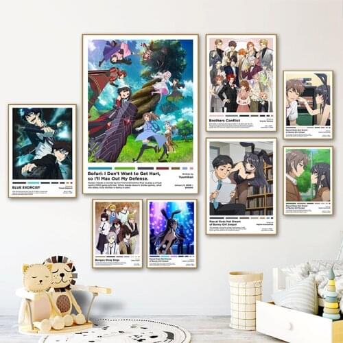 Japanese Cartoon Anime Posters and Prints Fans Gifts Classic Comics Canvas Painting Kids Room Wall Art Pictures Home Room Decor
