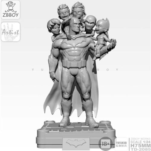 1/24 Resin Figure Model Kits Soldier self-assembled 75mm TD-2085