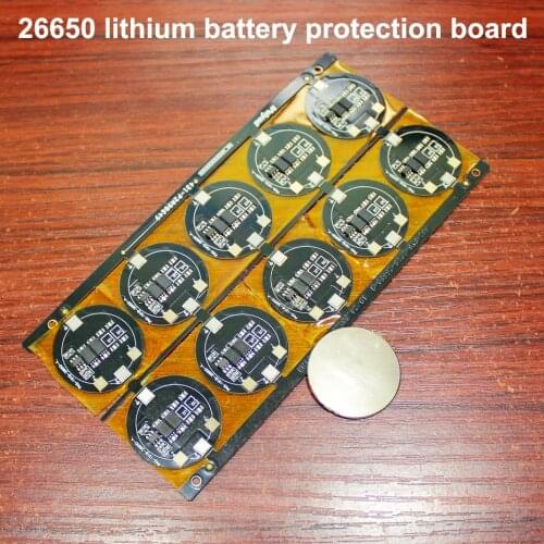 10pcs/lot 26650 lithium battery 3.7V double MOS protection board battery DIY 4.2V protection board current 4A