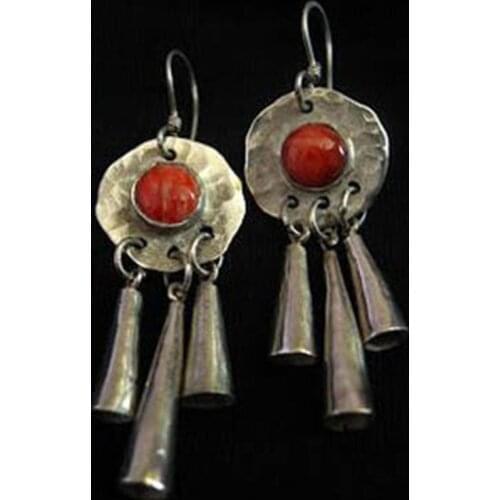 2020 Classic Big Round Silver Color Earrings Indian Jewelry Tribal Vintage Ethnic Bohemia Bell Wind Chimes Tassel Earring O4D230